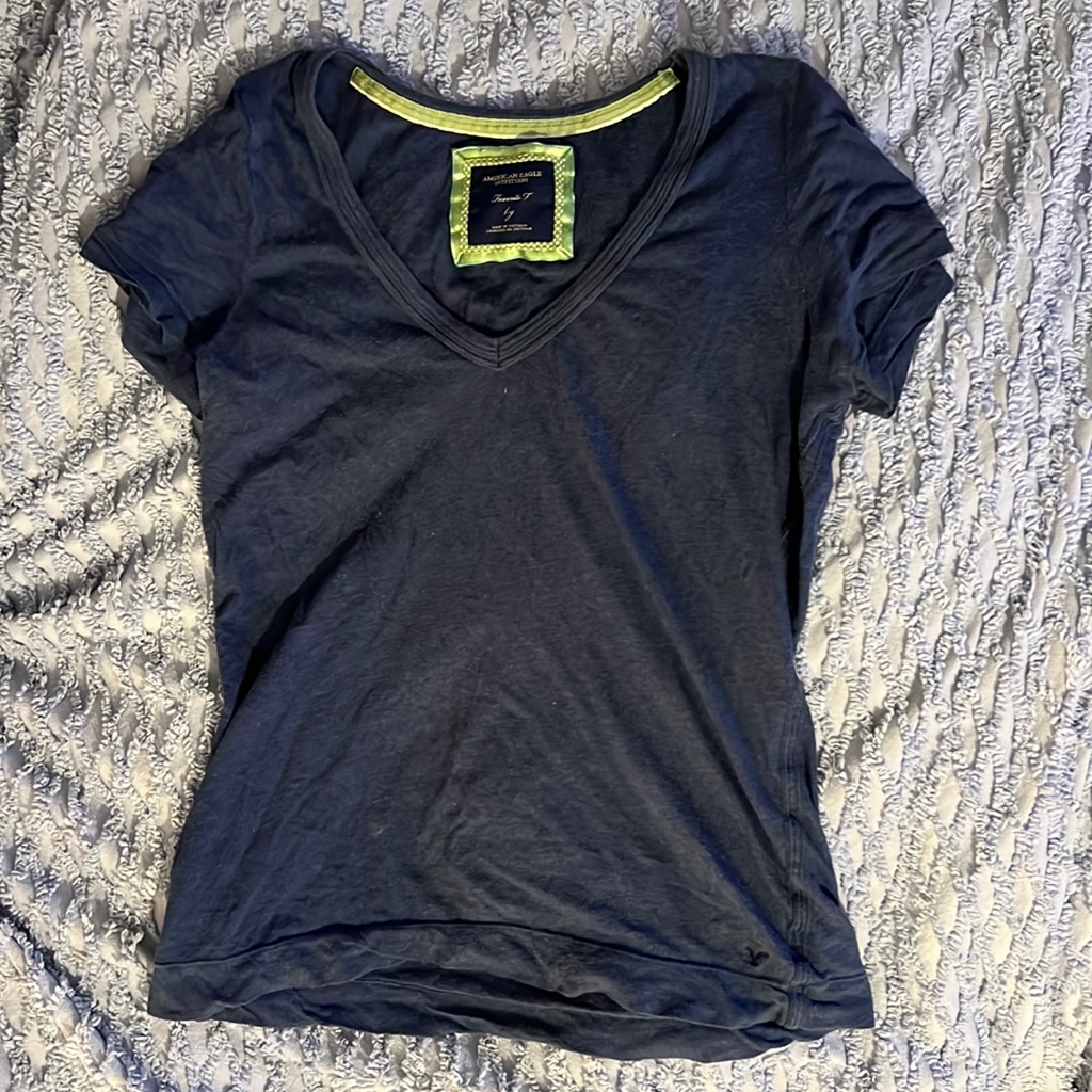 Blue V-Neck American Eagle Tee